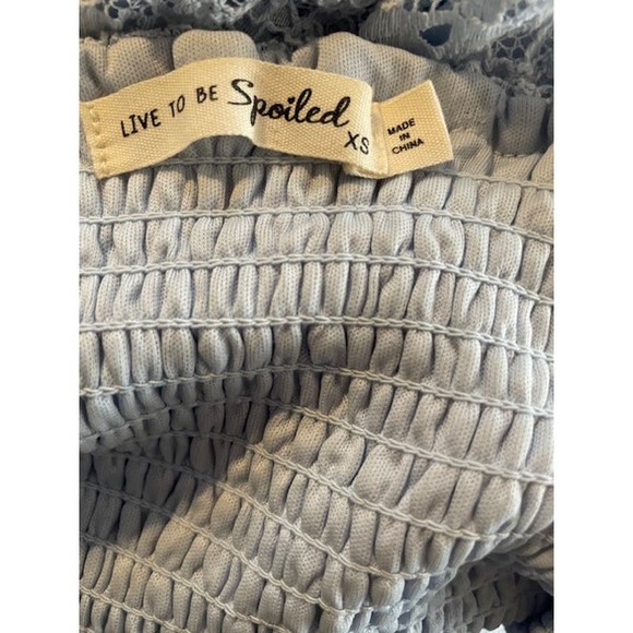 Live To Be Spoiled Size X-Small Short Dress w/ Spaghetti Straps Powder Blue NWOT - Picture 4 of 5